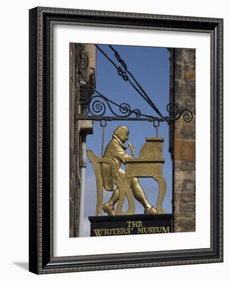 Sign for the Writers' Museum Off the Royal Mile, Edinburgh, Lothian, Scotland, United Kingdom-Richard Maschmeyer-Framed Photographic Print