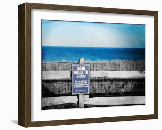 Sign Indicating Distance from Nantucket Island to Spain.-Sabine Jacobs-Framed Photographic Print