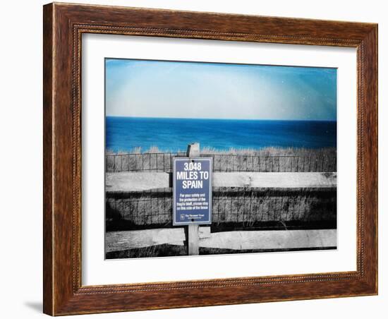 Sign Indicating Distance from Nantucket Island to Spain.-Sabine Jacobs-Framed Photographic Print