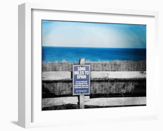 Sign Indicating Distance from Nantucket Island to Spain.-Sabine Jacobs-Framed Photographic Print