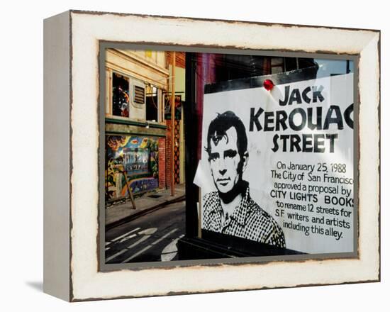 Sign, Jack Kerouac Street, North Beach District, San Francisco, United States of America-Richard Cummins-Framed Premier Image Canvas