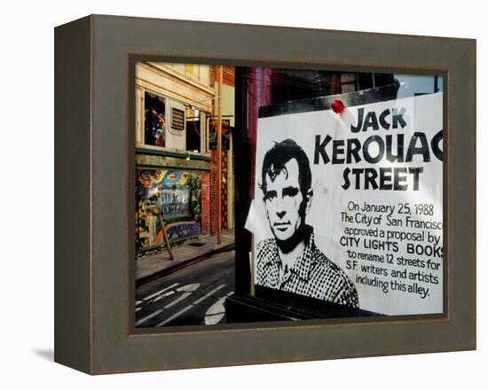 Sign, Jack Kerouac Street, North Beach District, San Francisco, United States of America-Richard Cummins-Framed Premier Image Canvas