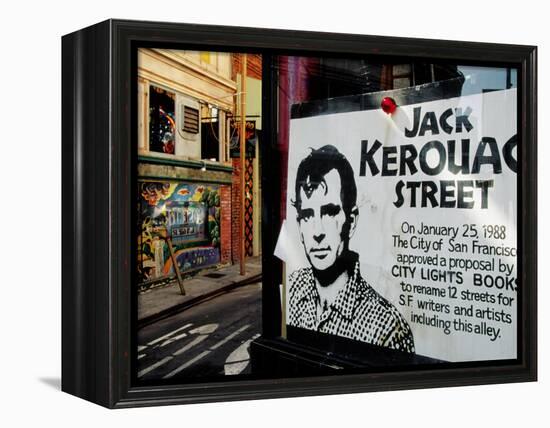 Sign, Jack Kerouac Street, North Beach District, San Francisco, United States of America-Richard Cummins-Framed Premier Image Canvas