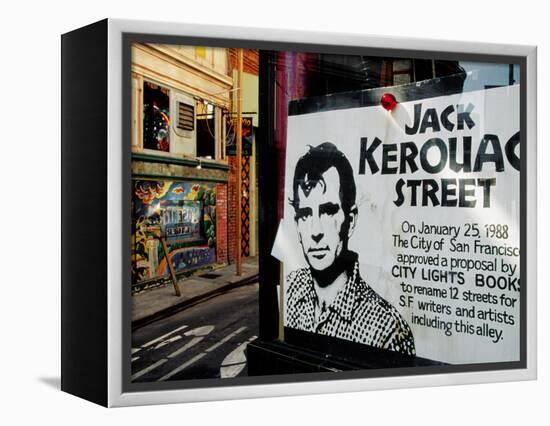 Sign, Jack Kerouac Street, North Beach District, San Francisco, United States of America-Richard Cummins-Framed Premier Image Canvas