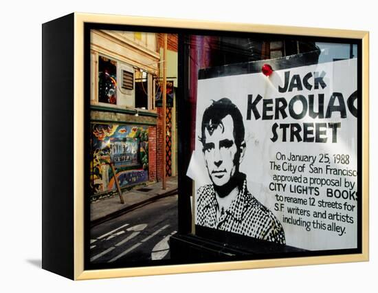 Sign, Jack Kerouac Street, North Beach District, San Francisco, United States of America-Richard Cummins-Framed Premier Image Canvas