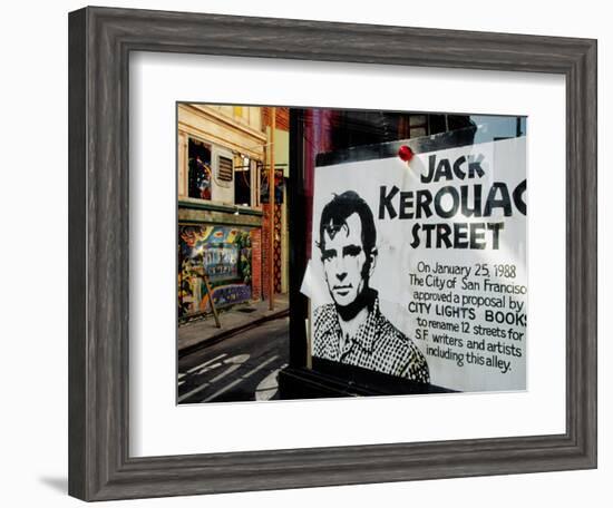 Sign, Jack Kerouac Street, North Beach District, San Francisco, United States of America-Richard Cummins-Framed Photographic Print