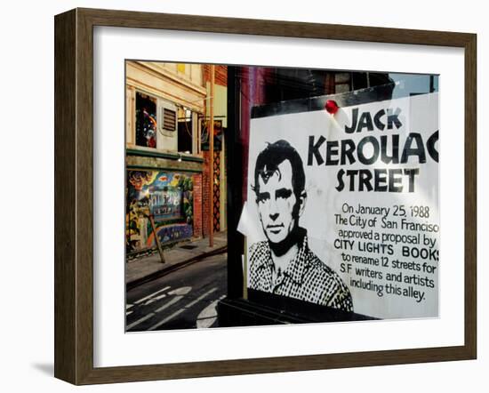 Sign, Jack Kerouac Street, North Beach District, San Francisco, United States of America-Richard Cummins-Framed Photographic Print