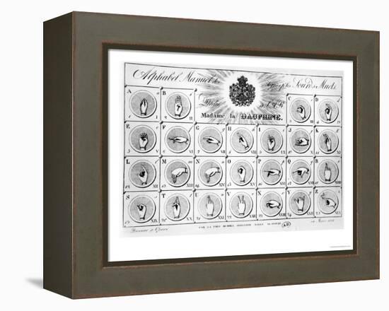 Sign Language Alphabet, 1827-Adele Alavoine-Framed Premier Image Canvas