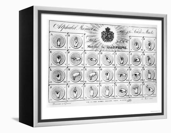 Sign Language Alphabet, 1827-Adele Alavoine-Framed Premier Image Canvas