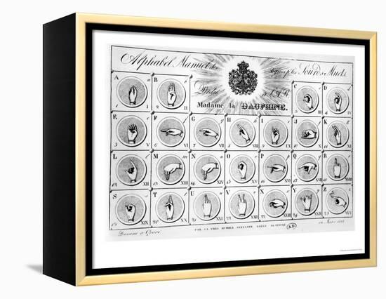 Sign Language Alphabet, 1827-Adele Alavoine-Framed Premier Image Canvas