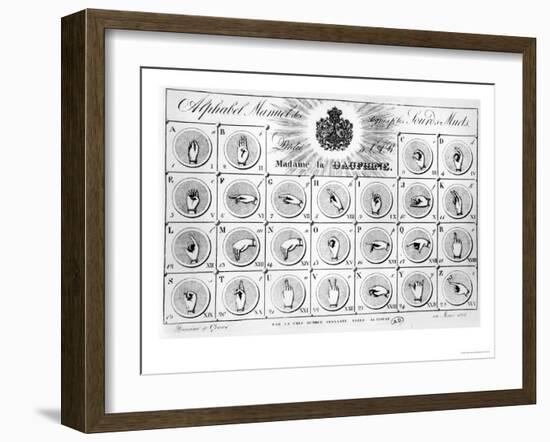 Sign Language Alphabet, 1827-Adele Alavoine-Framed Giclee Print