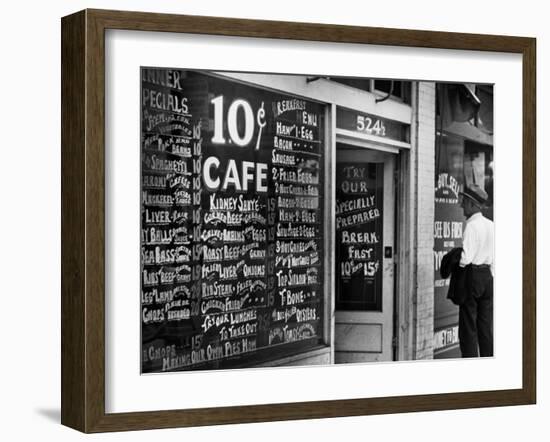 Sign Outside Luncheonette on Skid Row-Alfred Eisenstaedt-Framed Photographic Print