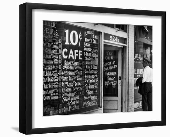 Sign Outside Luncheonette on Skid Row-Alfred Eisenstaedt-Framed Photographic Print