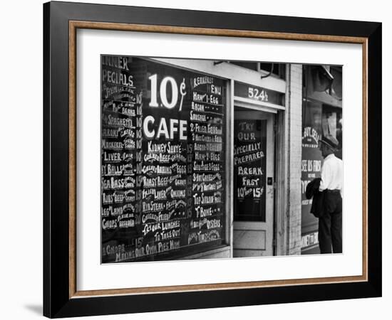 Sign Outside Luncheonette on Skid Row-Alfred Eisenstaedt-Framed Photographic Print