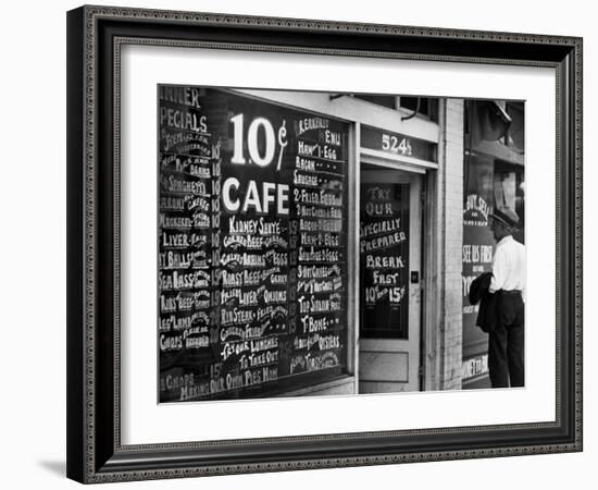 Sign Outside Luncheonette on Skid Row-Alfred Eisenstaedt-Framed Photographic Print