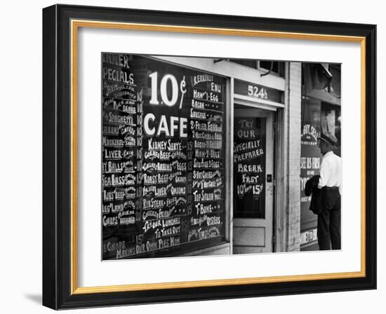 Sign Outside Luncheonette on Skid Row-Alfred Eisenstaedt-Framed Photographic Print