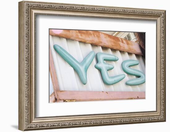 Sign saying 'YES'. La Paz, Mexico.-Julien McRoberts-Framed Photographic Print