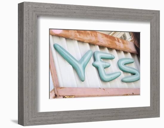 Sign saying 'YES'. La Paz, Mexico.-Julien McRoberts-Framed Photographic Print