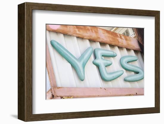 Sign saying 'YES'. La Paz, Mexico.-Julien McRoberts-Framed Photographic Print