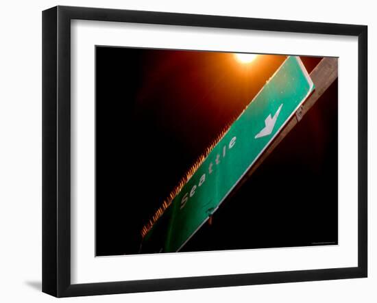 Sign to Seattle, Taken on Vashon Island, Washington State, United States of America, North America-Aaron McCoy-Framed Photographic Print