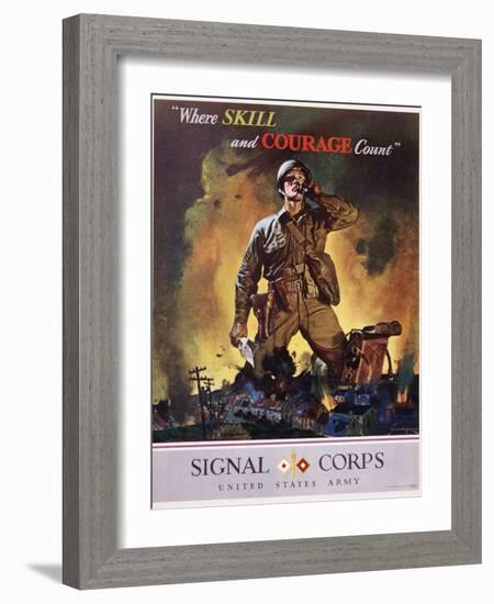 Signal Corps Recruitment Poster-Jes Schlaikjer-Framed Giclee Print