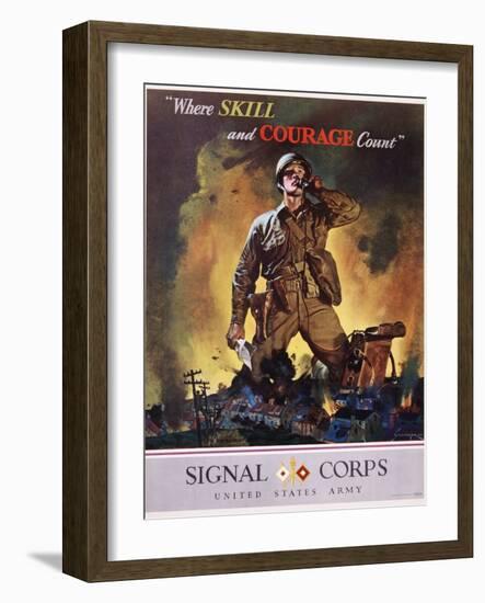 Signal Corps Recruitment Poster-Jes Schlaikjer-Framed Giclee Print