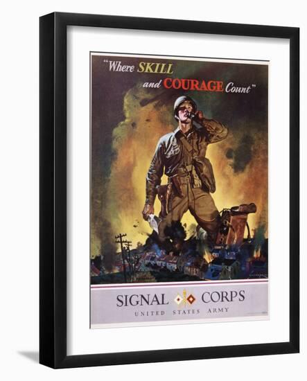 Signal Corps Recruitment Poster-Jes Schlaikjer-Framed Giclee Print