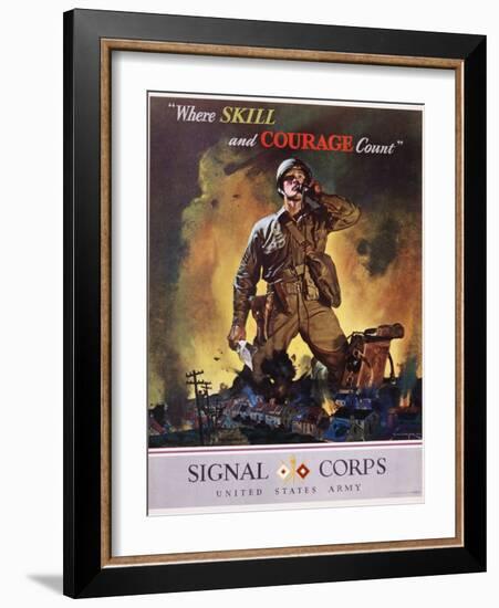 Signal Corps Recruitment Poster-Jes Schlaikjer-Framed Giclee Print