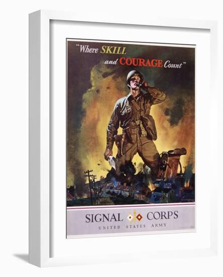 Signal Corps Recruitment Poster-Jes Schlaikjer-Framed Giclee Print