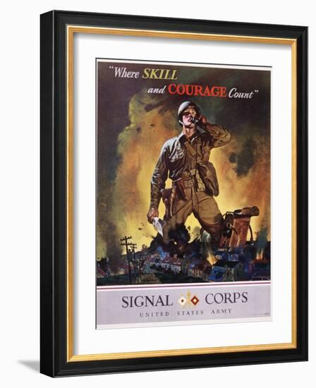 Signal Corps Recruitment Poster-Jes Schlaikjer-Framed Giclee Print