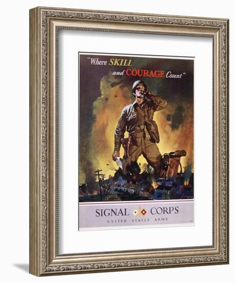 Signal Corps Recruitment Poster-Jes Schlaikjer-Framed Giclee Print