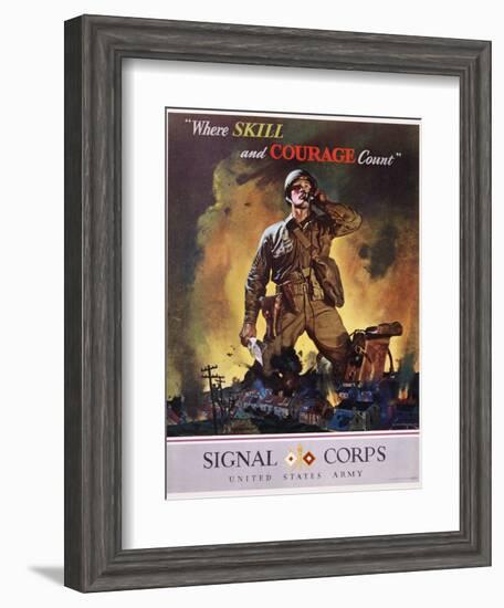 Signal Corps Recruitment Poster-Jes Schlaikjer-Framed Giclee Print