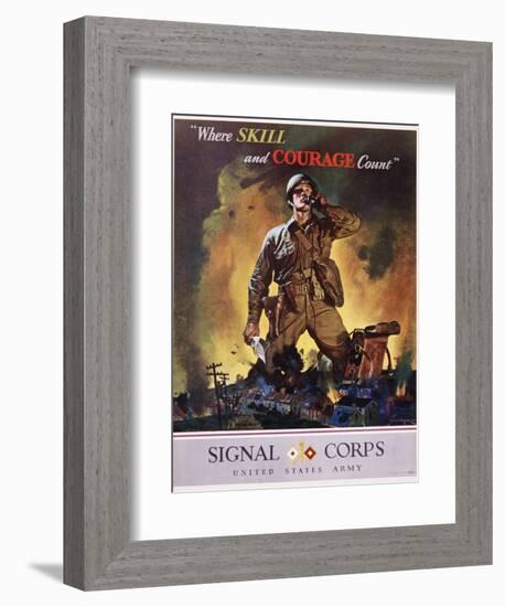 Signal Corps Recruitment Poster-Jes Schlaikjer-Framed Giclee Print