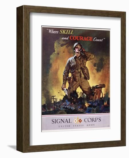 Signal Corps Recruitment Poster-Jes Schlaikjer-Framed Giclee Print