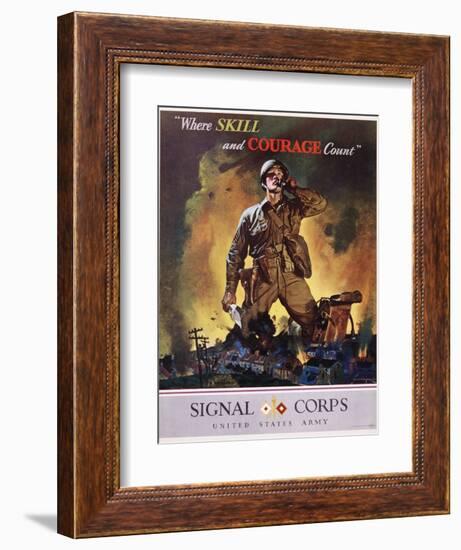 Signal Corps Recruitment Poster-Jes Schlaikjer-Framed Giclee Print