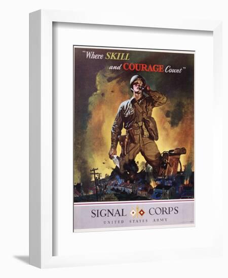 Signal Corps Recruitment Poster-Jes Schlaikjer-Framed Giclee Print