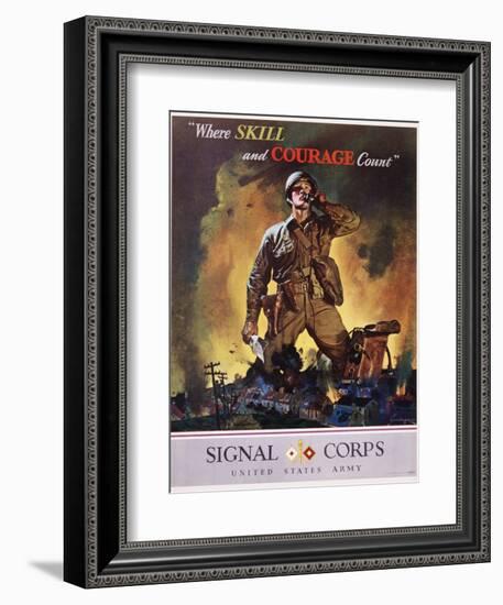 Signal Corps Recruitment Poster-Jes Schlaikjer-Framed Giclee Print