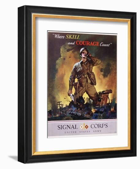 Signal Corps Recruitment Poster-Jes Schlaikjer-Framed Giclee Print