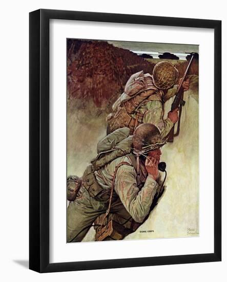 "Signal Corpsmen During Battle," September 9, 1944-Mead Schaeffer-Framed Giclee Print