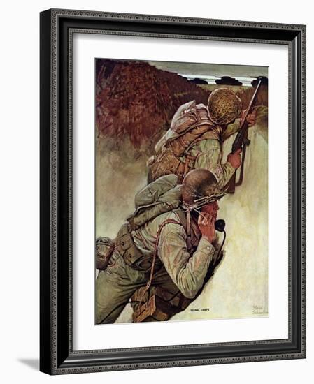 "Signal Corpsmen During Battle," September 9, 1944-Mead Schaeffer-Framed Giclee Print