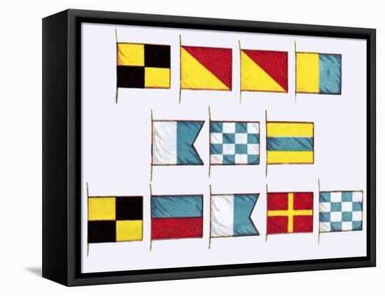 Signal Flags, Spelling Look and Learn-Escott-Framed Premier Image Canvas