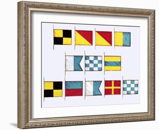 Signal Flags, Spelling Look and Learn-Escott-Framed Giclee Print