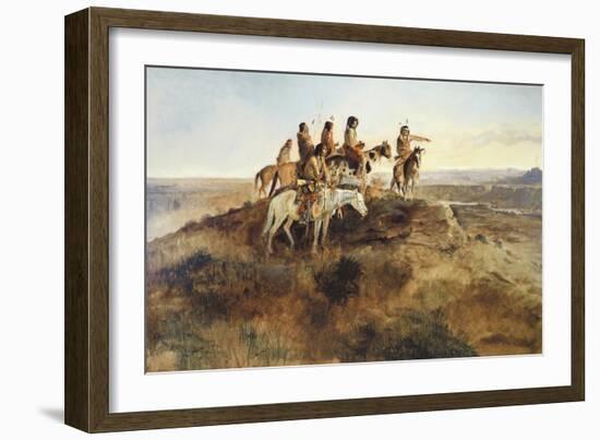 Signal Smoke-Charles Marion Russell-Framed Art Print