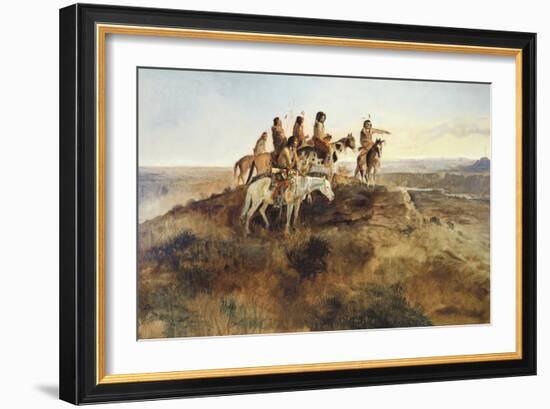 Signal Smoke-Charles Marion Russell-Framed Art Print