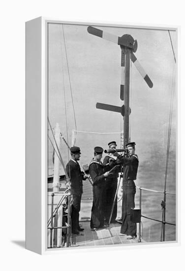 Signalling by Semaphore on Board HMS Camperdown, 1895-Gregory & Co-Framed Premier Image Canvas