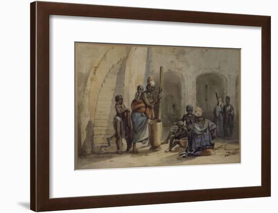 Signare et serviteurs à Gorée-Edouard Auguste Nousveaux-Framed Giclee Print