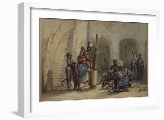 Signare et serviteurs à Gorée-Edouard Auguste Nousveaux-Framed Giclee Print