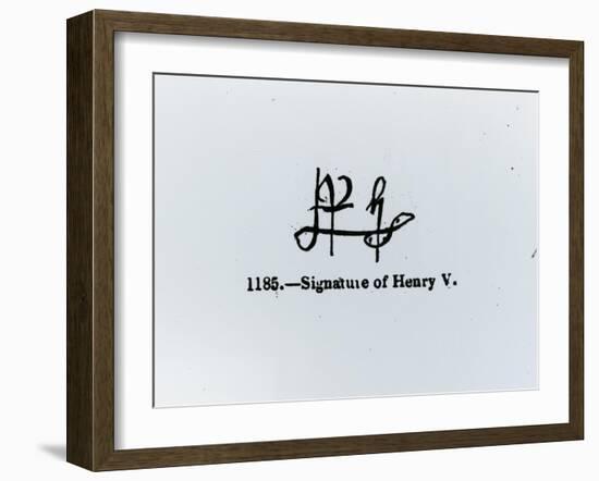 Signature of Henry V (1387-1422) (Engraving) (B&W Photo)-null-Framed Giclee Print