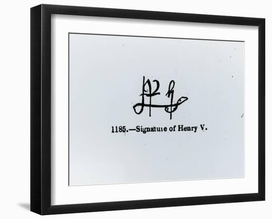 Signature of Henry V (1387-1422) (Engraving) (B&W Photo)-null-Framed Giclee Print