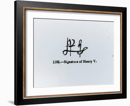 Signature of Henry V (1387-1422) (Engraving) (B&W Photo)-null-Framed Giclee Print